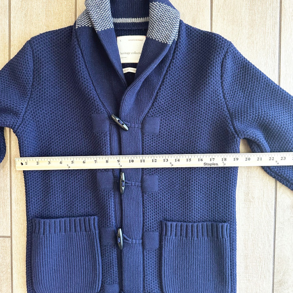 Banana Republic Mens Heritage Wool Blend Cardigan Small Preppy Fisherman Heavy - Picture 7 of 9